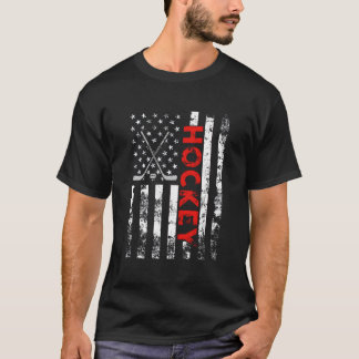 T-shirt Drapeau Américain Hockey Usa Patriotique