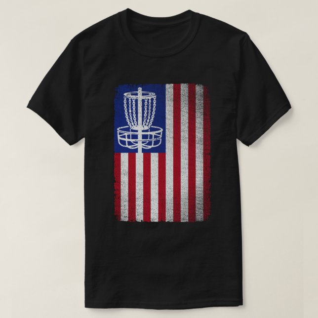 T-shirt Drapeau Américain Homme Lover Golf Disque Volant (Design devant)