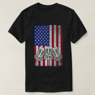T-shirt Drapeau Américain Homme Lover Golf Disque Volant