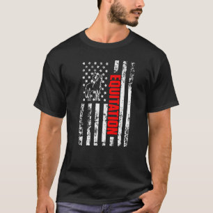 T-shirt Drapeau américain Horloger Lover Sports Patriotiqu