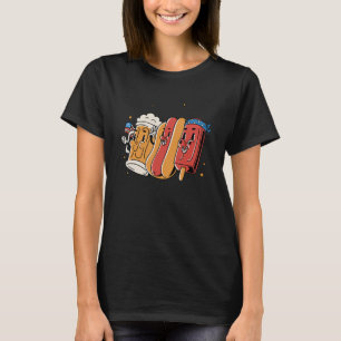 T-shirt Drapeau américain hot-dog du 4 juillet Patriotique