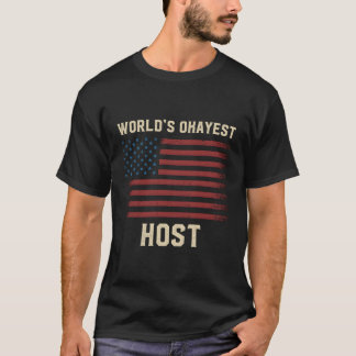T-shirt Drapeau Américain Hôte Le Plus Okayest Dans Le Mon