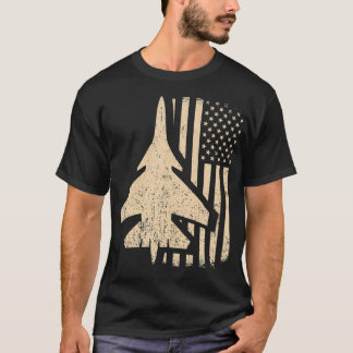 T-shirt Drapeau américain I USA Avion I Patriotic Fighter 