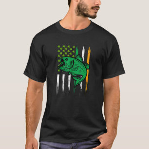T-shirt Drapeau américain irlandais pêche jour de la Saint