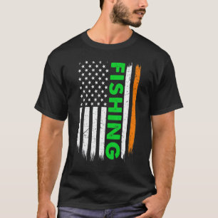 T-shirt Drapeau américain irlandais pêche poisson Saint-Pa