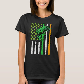T-shirt Drapeau américain irlandais Pêche Poisson St patri