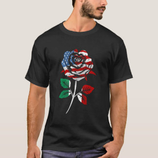 T-shirt Drapeau américain italien pour un italo-américain