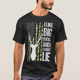 T-shirt Drapeau Américain J'Aime Big Bucks Et Je Ne Peux P