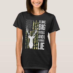 T-shirt Drapeau Américain J'Aime Big Bucks Et Je Ne Peux P