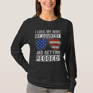 T-shirt Drapeau Américain J'aime Ma Femme Mon Pays Et Bais