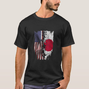 T-shirt Drapeau américain japonais cultivé Racines USA Jap