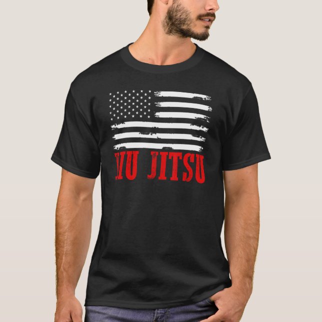 T-shirt Drapeau Américain Jiu Jitsu Etats-Unis Mixed marti (Devant)