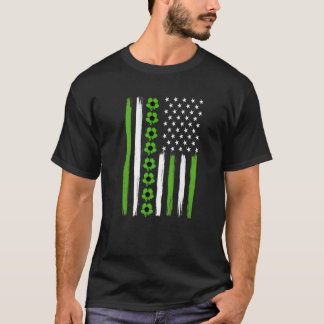 T-shirt Drapeau américain Jour de la Saint Patrick Footbal