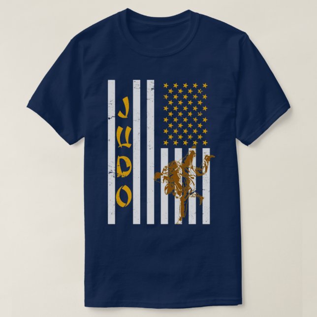 T-shirt Drapeau américain Judo (Design devant)