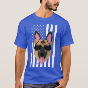 T-shirt Drapeau américain K9 Cadeau de police chien berger