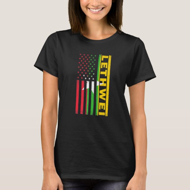 T-shirt Drapeau américain Lethwei Birman Boxi (Devant)