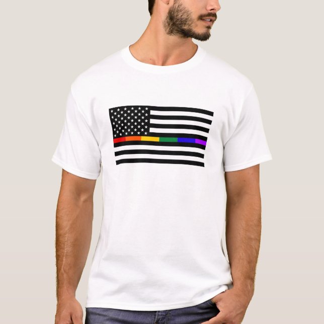 T-shirt Drapeau américain LGBTQ (Devant)