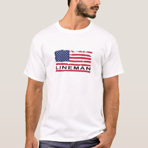 T-shirt Drapeau américain Lineman Patriotique