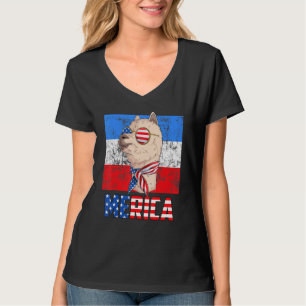 T-shirt Drapeau américain Llama 4 juillet Amérique