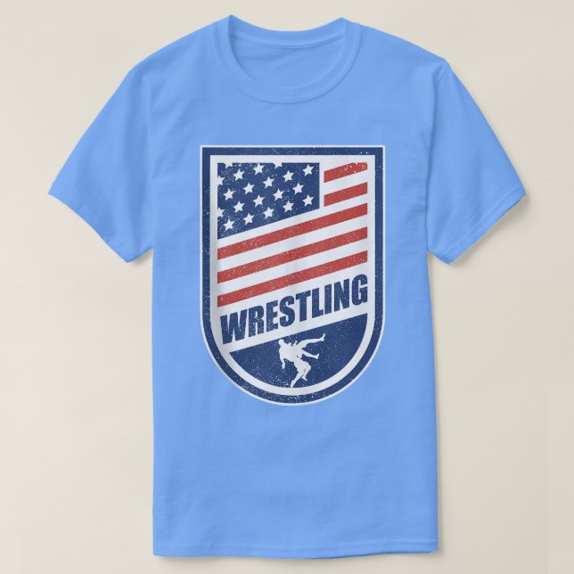 T-shirt Drapeau américain lutte lutteur patriotique  (Design devant)