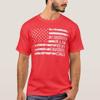 T-shirt Drapeau Américain Ma belle-fille est mon enfant pr