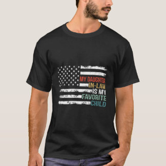 T-shirt Drapeau Américain Ma Fille En Droit Est Mon Ch Pré