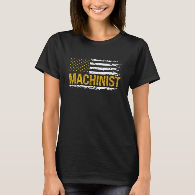 T-shirt Drapeau américain Machiniste Machiniste Déshydrata (Devant)