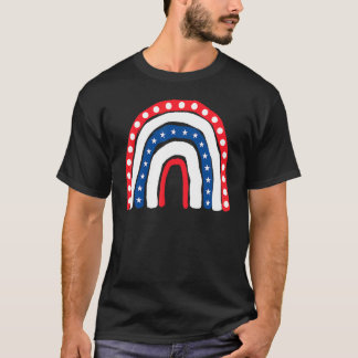 T-shirt Drapeau américain magnifique Arc en ciel 4 juillet