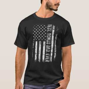 T-shirt Drapeau américain mâle Bonus papa Meilleur Bonus P