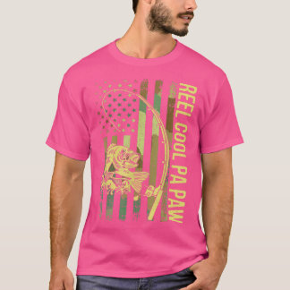 T-shirt Drapeau américain mâle Cool de moulins Reel pêcheu