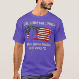 T-shirt Drapeau américain Malinois belge Drôle Drôle Dr