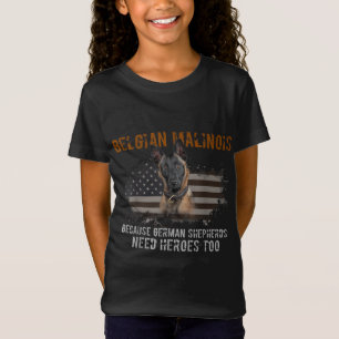 T-Shirt Drapeau américain Malinois belge Drôle Drôle Drôle