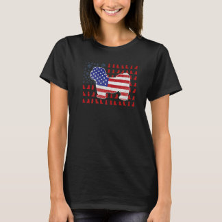 T-shirt Drapeau Américain Manchester Terrier 4 juillet Pou