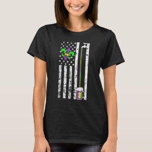 T-shirt Drapeau américain Mardi Gras Carnival Parade Masqu