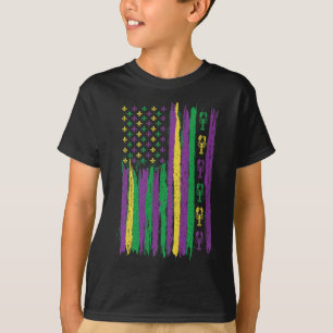 T-shirt Drapeau américain Mardi Gras Costu