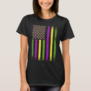 T-shirt Drapeau Américain Mardi Gras Décoration Mardi Gras