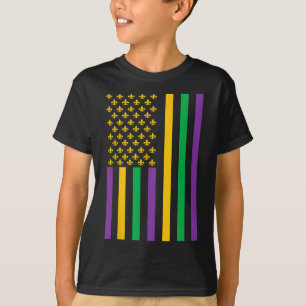 T-shirt Drapeau américain Mardi Gras Mardi Gras Crawfish O