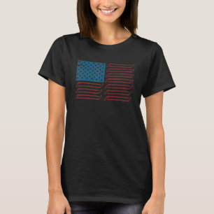 T-shirt Drapeau Américain Mécanicien Patriotique Voiture C