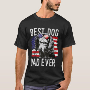 T-shirt Drapeau américain Meilleur Chien Papa Jamais Angla