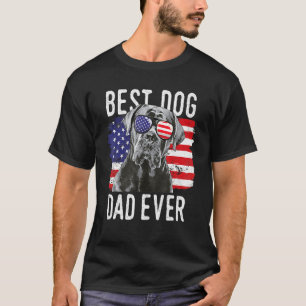T-shirt Drapeau américain Meilleur Chien Papa Jamais Canne