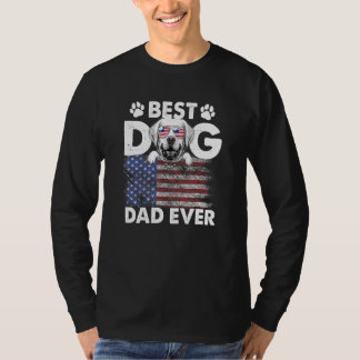 T-shirt Drapeau américain Meilleur Chien Papa Jamais Labra
