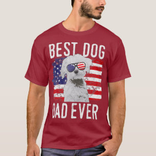 T-shirt Drapeau américain Meilleur Chien Papa Jamais Malt