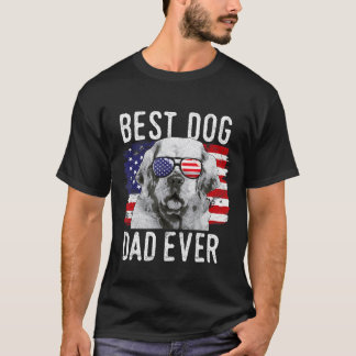 T-shirt Drapeau américain Meilleur Chien Papa Jamais Nuage