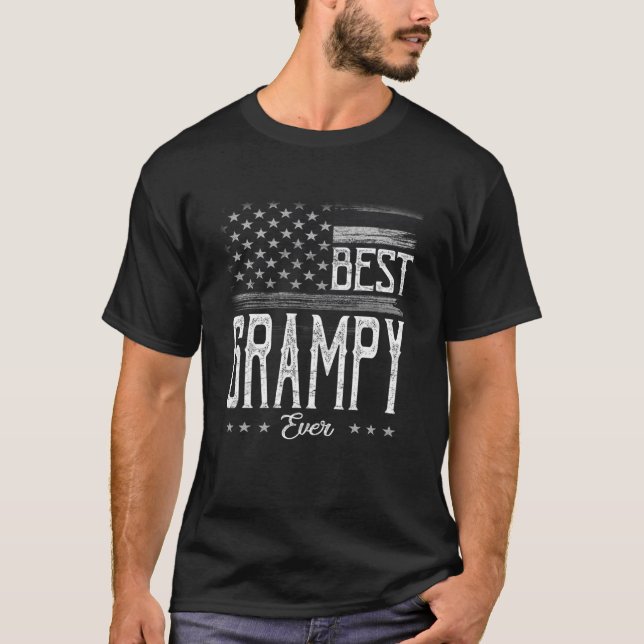 T-shirt Drapeau américain Meilleur Grampy Ever Grandpa Cad (Devant)
