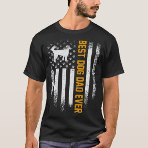 T-shirt Drapeau américain Meilleur Père de Chien Caniche U