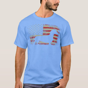 T-shirt Drapeau américain Mens 4 juillet Dachshund