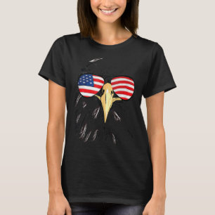 T-shirt Drapeau américain Mens Patriotique Bald Eagle Usa 