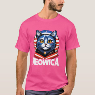 T-shirt Drapeau américain Meowica 4 juillet Cat Graphic Am