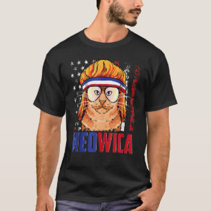 T-shirt Drapeau américain Meowica Cat Mullet 4ème de