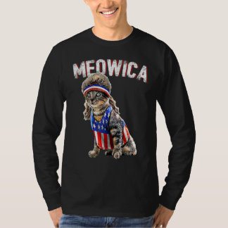 T-shirt Drapeau américain Meowica Cat Mullet 4ème de